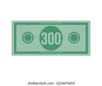 300 dollar vector illustration isolated in white background. Dollar price for sales and promotion