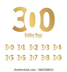 300 lettertype vector logo design, 300 golden days 301 302 303 304 305 306 307 308 309 svg