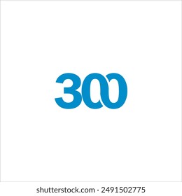 El logotipo 300 es azul y tiene un fondo blanco