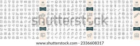 300 thin line icons bundle. In this set include unicorn, united states election day, united states of america, university, vaccination