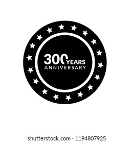 300 years anniversary celebration simple logo.