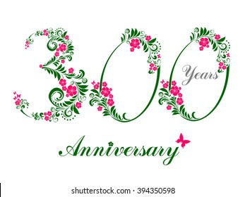 300 years anniversary. Happy birthday card. Celebration background with number 
three hundred and place for your text. Vector illustration