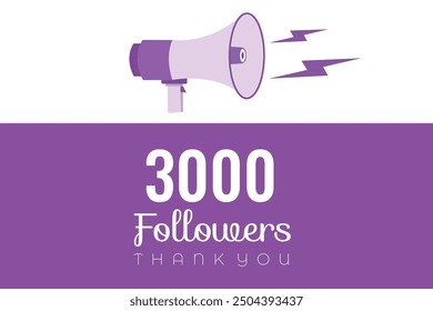 3000 OR 3k followers celebration. Thank you 3000   followers congratulation template banner. banner for social 3k friends and followers. celebrate subscribers and followers.
