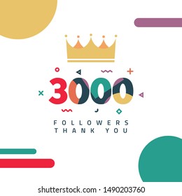 3000 Followers thank you design
