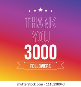 3000 Followers Vector Illustration