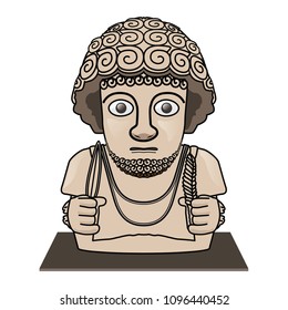 3,000 year old sculpture of King Suppiluliuma of Hittite Empire, vector