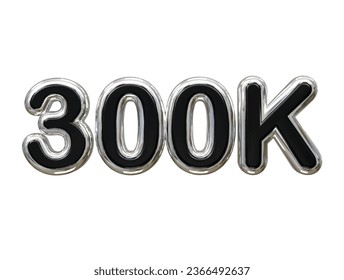 300k text effect 3d rendering illustration element