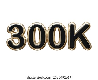 300k text effect 3d rendering illustration element