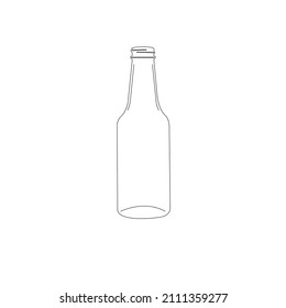 300ml Glass Long Neck Bottle Vector illustration