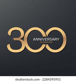 300th Anniversary logotype design. modern Celebrate Anniversary Logo