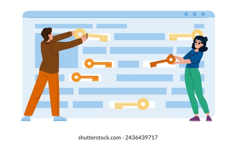 301 keyword stuffing  vector.  cpc soup, seo research, hand letter 301 keyword stuffing character. people flat cartoon illustration