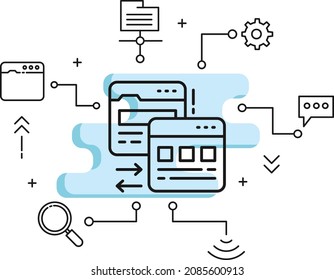 301 Moved permanently or Server Redirect Vector Icon Design, Cloud computing and Internet hosting services Symbol on White background, URL Forwarding Concept, Website Cloaking Sign