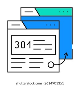 301 redirect seo line icon vector. 301 redirect seo sign. isolated symbol illustration
