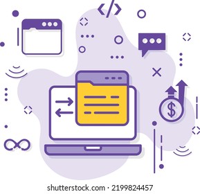 301 Redirect stock illustration, HTTP response status code 302 Concept, Moved Permanently redirect status response Concept Vector Icon Design, Cloud computing and Internet hosting services Symbol, 