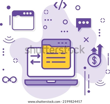 301 Redirect stock illustration, HTTP response status code 302 Concept, Moved Permanently redirect status response Concept Vector Icon Design, Cloud computing and Internet hosting services Symbol, 