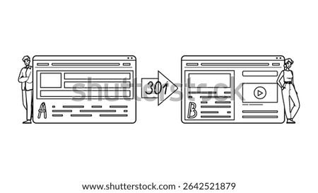 301 redirect vector. code page, sign file, url security 301 redirect character. people black line pencil drawing illustration
