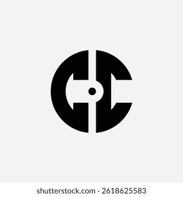 303 letter logo shape geometric math educational learning round circle ellipse negative space C C