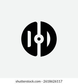 304 letter logo shape geometric math educational learning round circle ellipse negative space D D