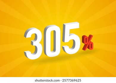 305% discount 3D text for sells and promotion.