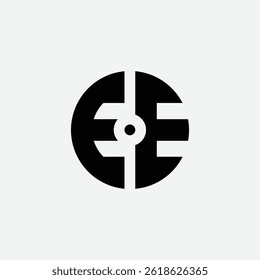 305 letter logo shape geometric math educational learning round circle ellipse negative space E E