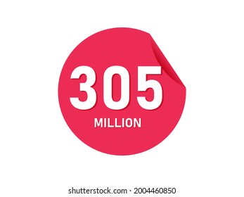 305 million texts on the white background