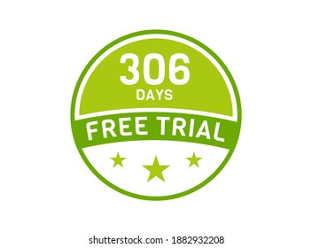 306 days free trial. 306 day Free trial badges svg