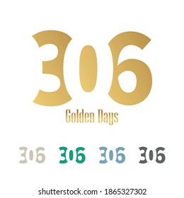 306 lettertype vector logo design, 306 golden days svg