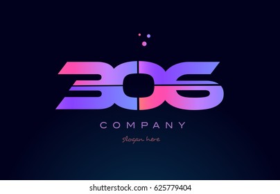 306 pink blue purple number digit numeral dots creative company logo vector icon design template svg