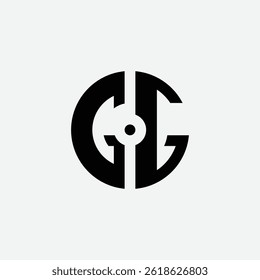 307 letter logo shape geometric math educational learning round circle ellipse negative space G G