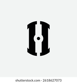 309 letter logo shape geometric math educational learning round circle ellipse negative space I I