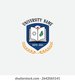 3096 educational logo school college university learning institute book academy organization