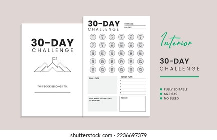 30-Day Challenge Tracker Kdp Interior Template