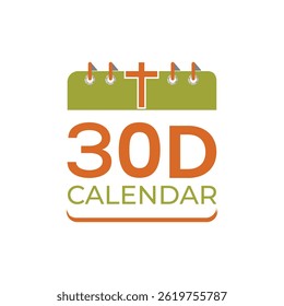30-Day Christian Calendar Logo Design with Cross and Modern Typography