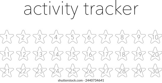 30-day habit activity tracker. Vector