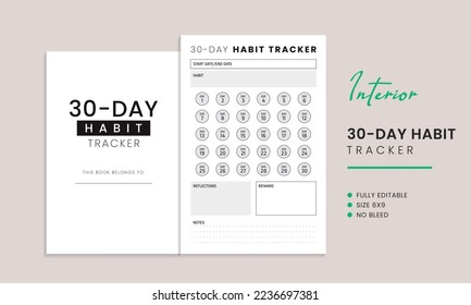 30-Day Habit Tracker Kdp Interior Template