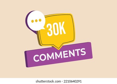 30K Comment banner template. Congratulation banner. Social media concept. Vector illustration.