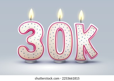 30k followers of online users, congratulatory candles in the form of numbers