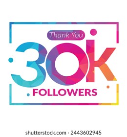 30k seguidores vector logo diseño icono vector. Gracias por 30 mil seguidores.