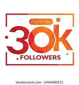 30k followers vector logo design icon vector. Thanks for 30k followers.