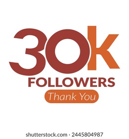 30k followers vector logo design icon vector. Thanks for 30k followers.