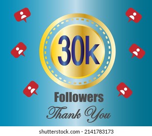 30k followers.thank you followers. Social media subscriber banner.