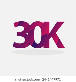 30K number abstract template vector illustration, thirty thousand number template