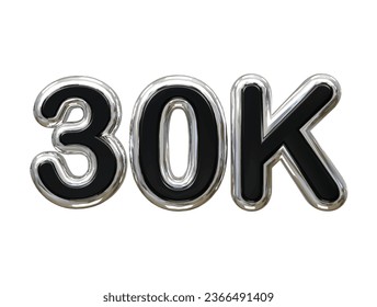 30k text effect 3d rendering illustration element