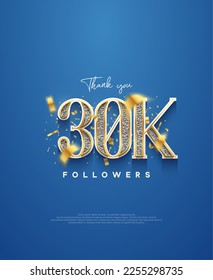 30k thank you followers, elegant design for social media post banner poster.