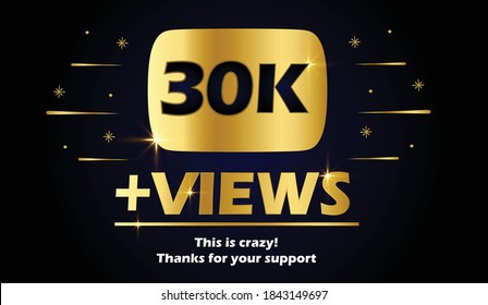 30k Views celebration background design. 30k Views
