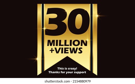 30M Views Celebration Background Design. 30 Million Views