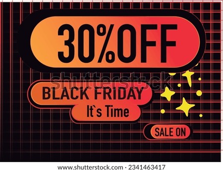 30%Off black friday cartoon, red, orange and balck sale
