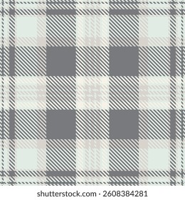 30s seamless background textile, colour tartan fabric plaid. Perfect vector check pattern texture in white and gray quill colors palette.