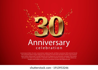 30th anniversary background with 3D number illustration