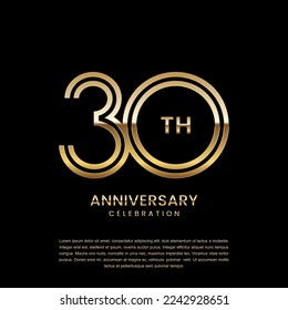 30th anniversary celebration. Anniversary logo design with double line concept. Logo Vector Template Illustration